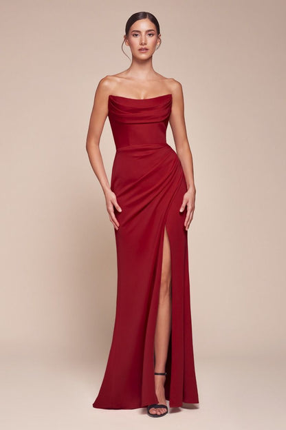 The Mayeli Strapless Chiffon Gown