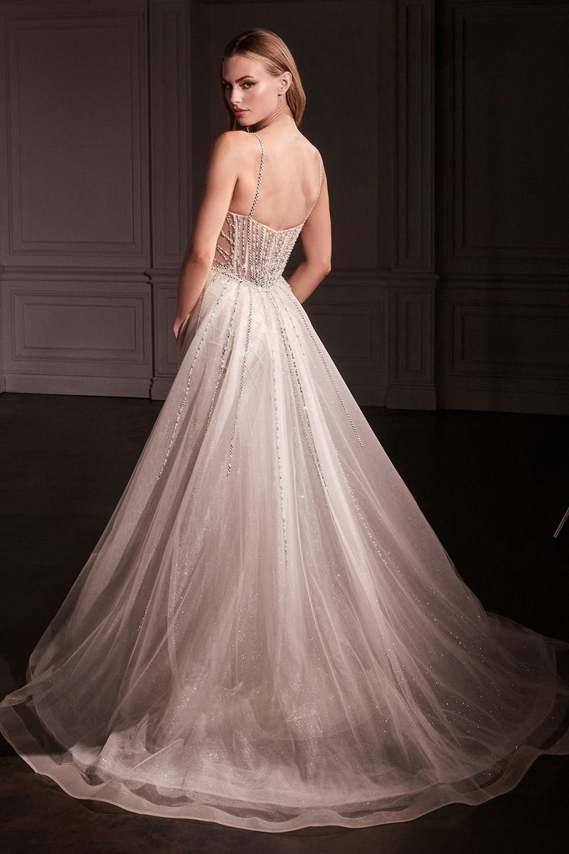 The Serena Fit and Flare Crystal Embellished Gown and Overskirt