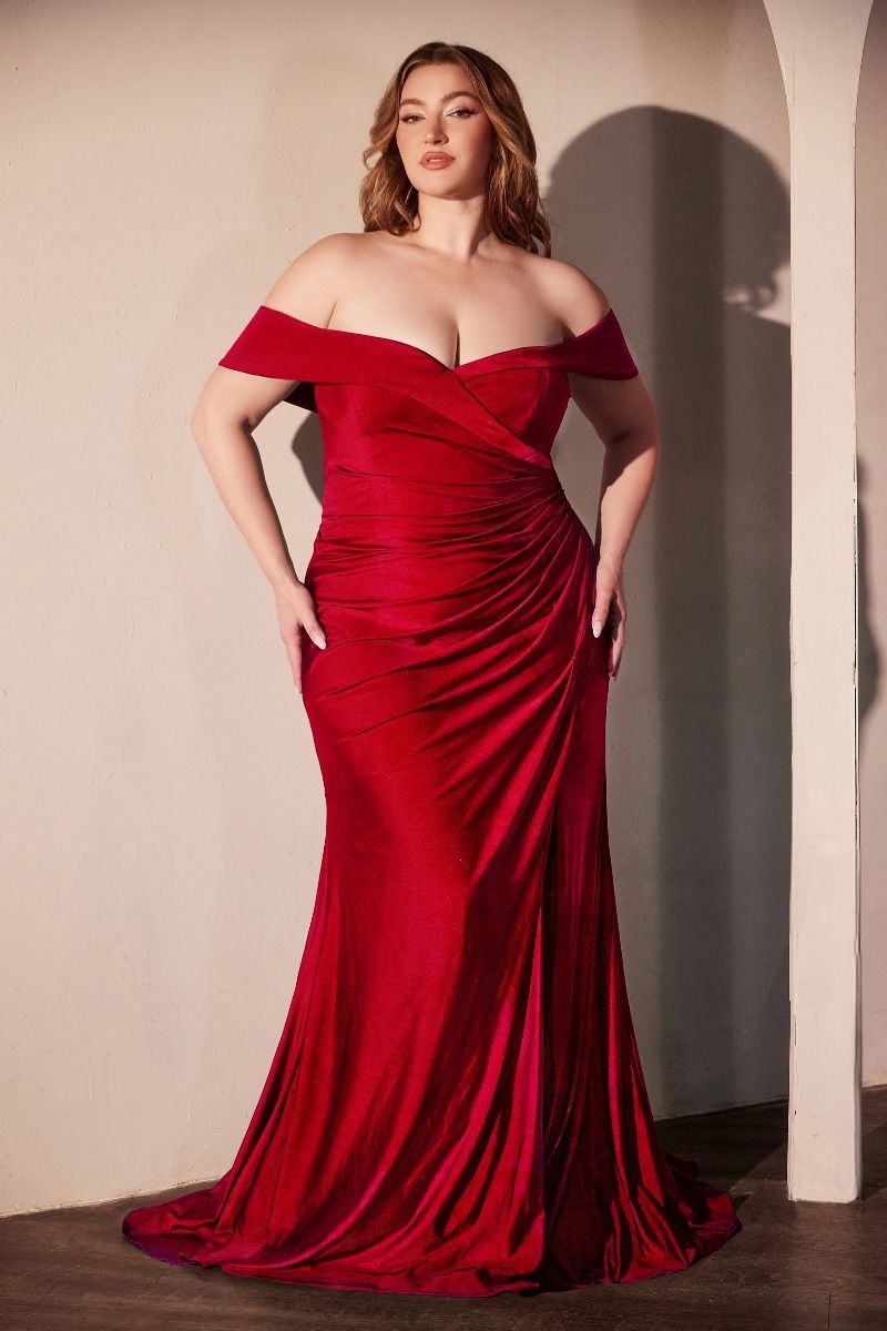The Kenia Off the Shoulder Stretch Spandex Dress: Plus