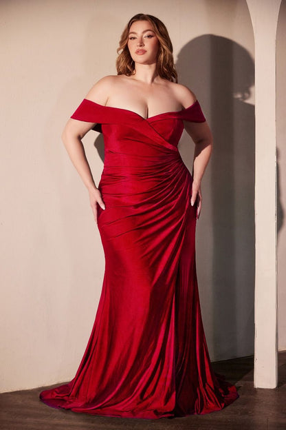 The Kenia Off the Shoulder Stretch Spandex Dress: Plus