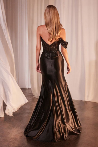 The Laura Lace and Satin Fit and Flare Gown