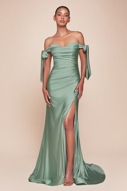 Bow-tie Off-Shoulder Bridesmaid Dress