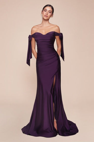 Bow-tie Off-Shoulder Bridesmaid Dress: Plus