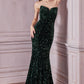 The Martina Strapless Sequin Evening Gown with Sweetheart Neckline