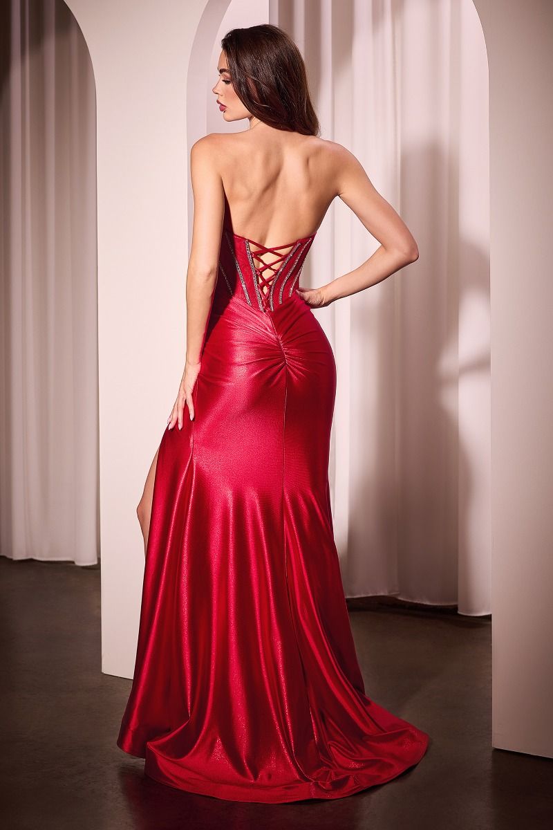 The Marie Strapless Embellished Satin Corset Dress The Marie Strapless Embellished Satin Corset Dress