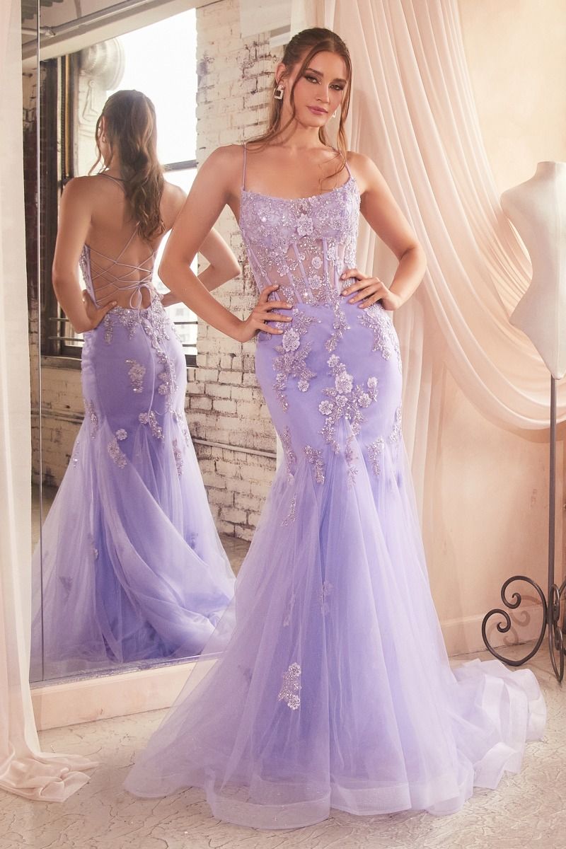 purple mermaid dress The Alyssa Embellished Pastel Mermaid Dress Pink / 6