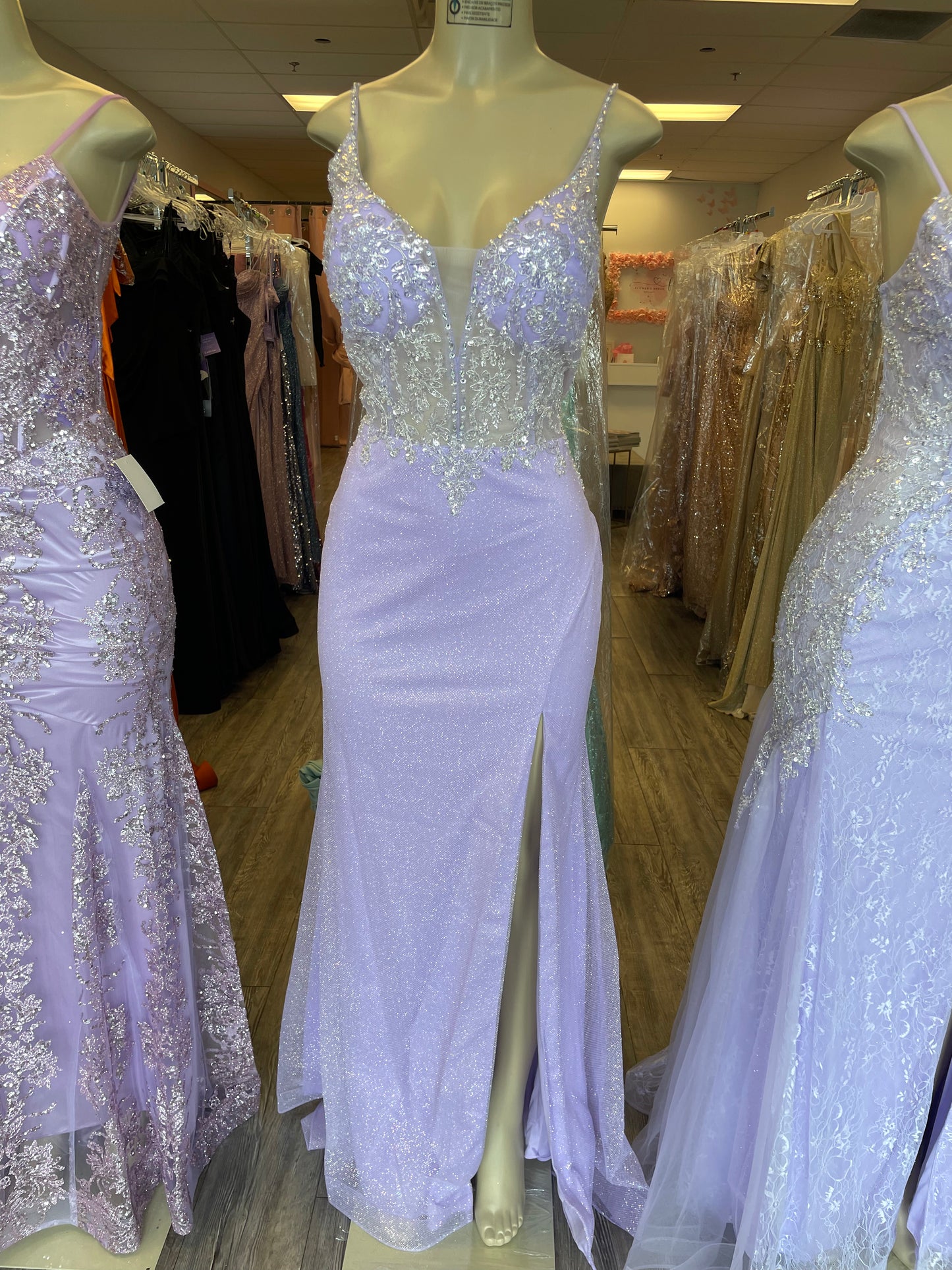 Amelia Sequin Lilac Glitter Dress