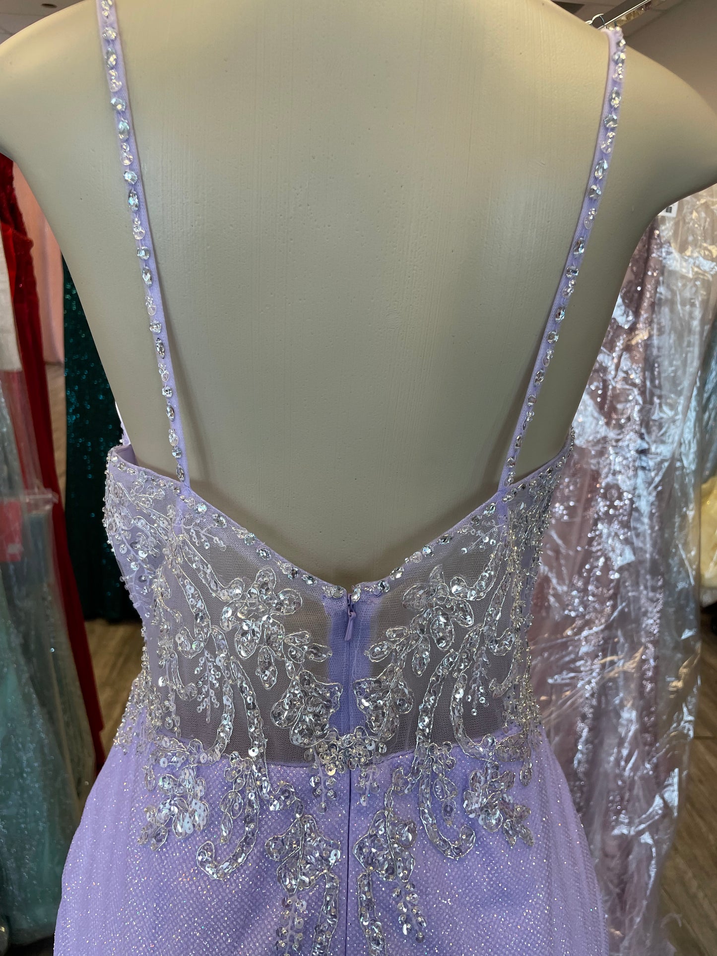 Amelia Sequin Lilac Glitter Dress