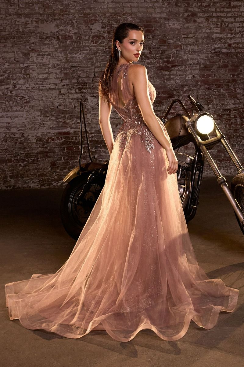 The Courtney One Shoulder Gown with Overskirt