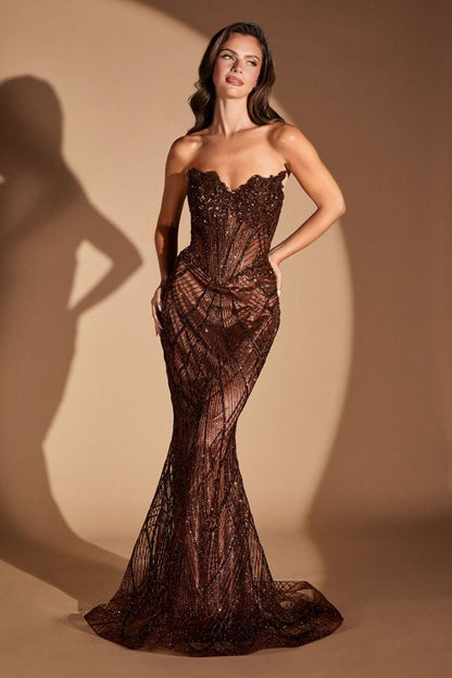The Gracie Glitter Strapless Dress