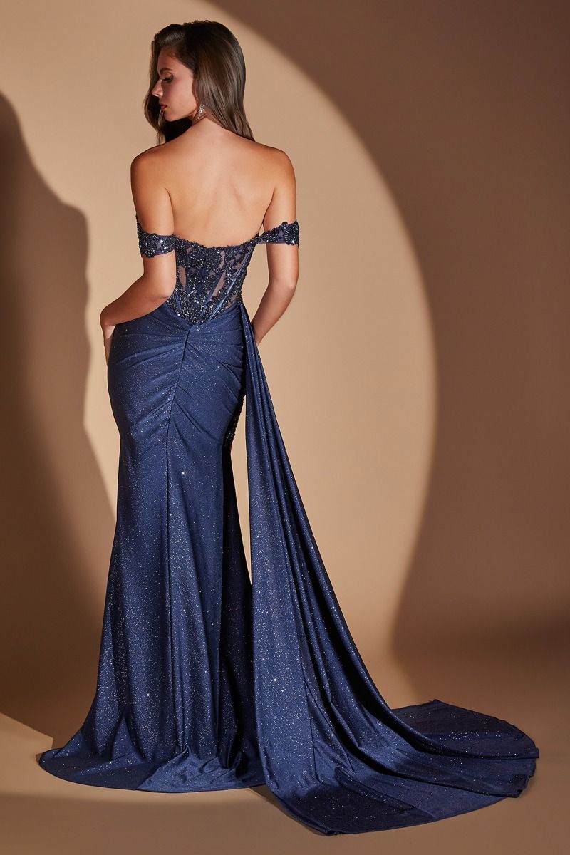 The Vivian Off the Shoulder Shimmering Gown