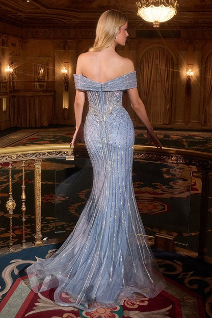 Isabella beaded off the shoulder mermaid gown