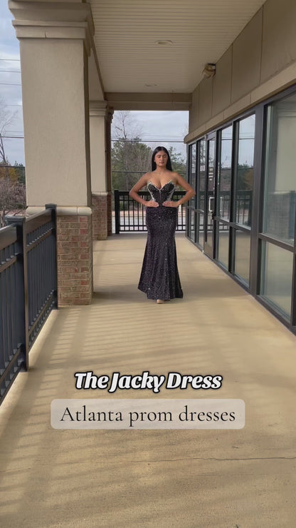 The Jacky Crystal Strapless Fitted Gown: Plus