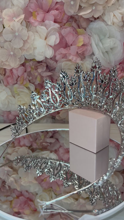 Silver Quinceañera Crown with Sparkling Jewels