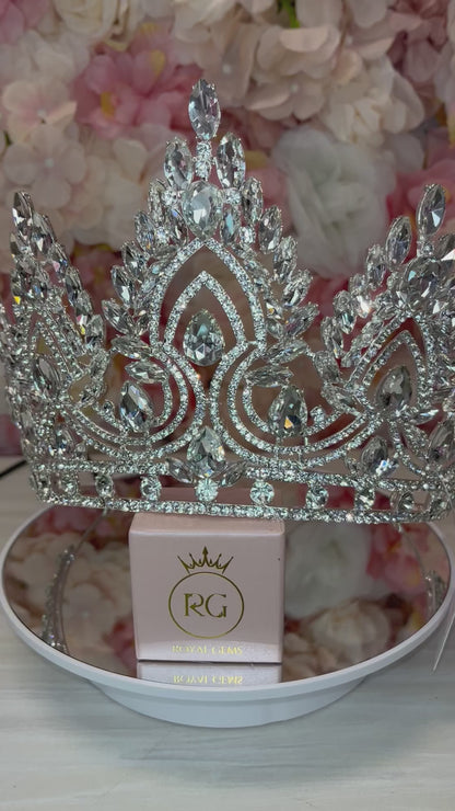 Tall Silver Quinceañera Crown