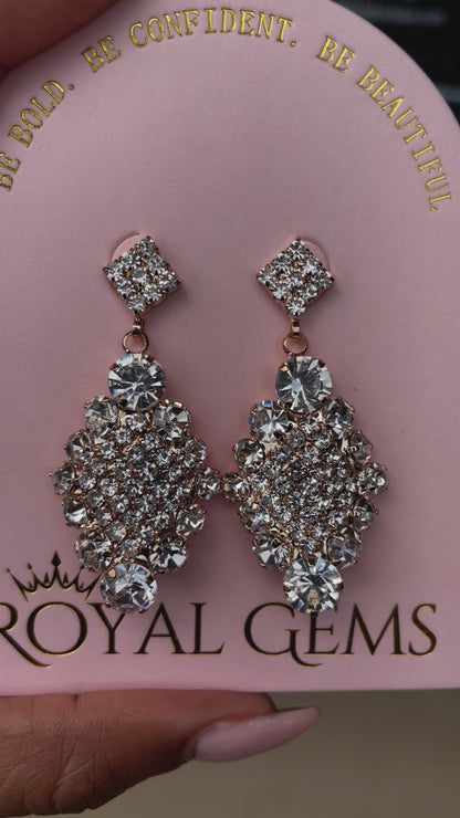 Gold with Silver Dangle Earrings