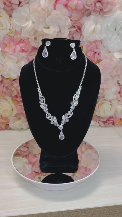 Lilac Necklace and Earrings Set