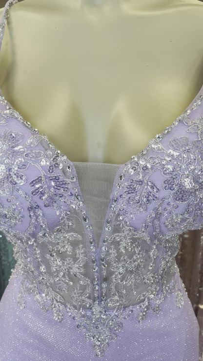 Amelia Sequin Lilac Glitter Dress