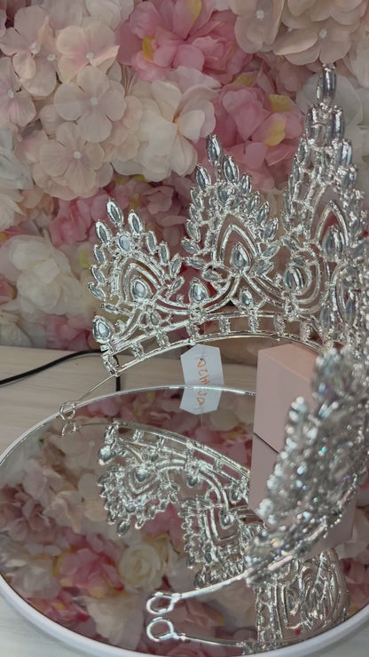 Tall Silver Quinceañera Crown