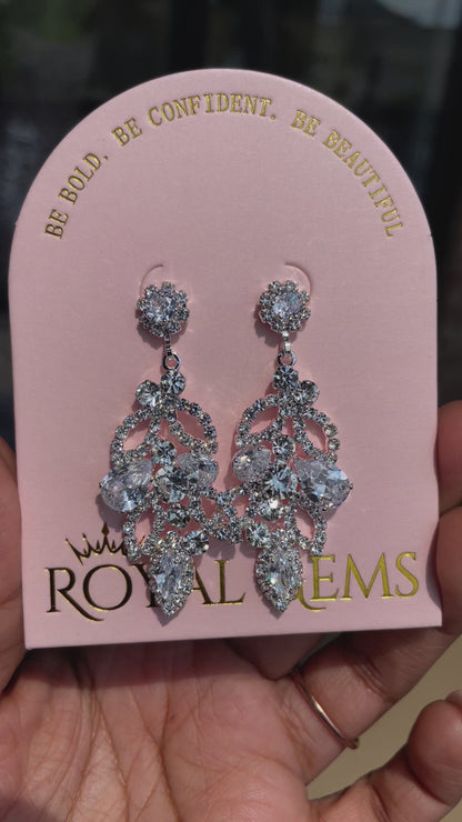 Long Silver Chandelier Earrings
