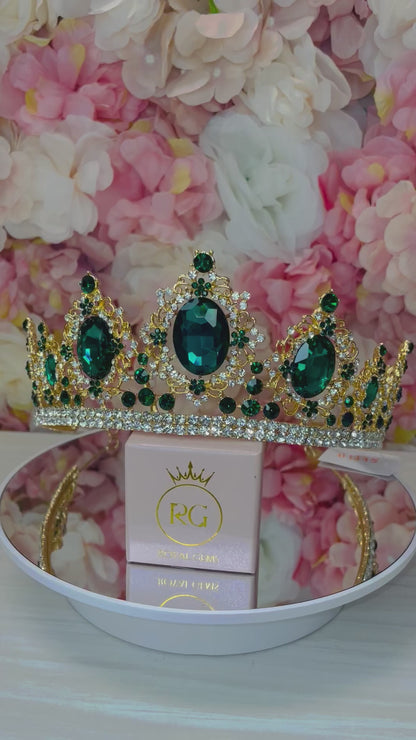 Quinceañera Crown Gold with Emerald