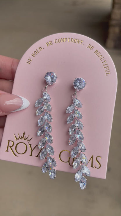 Long Silver Linear Earrings
