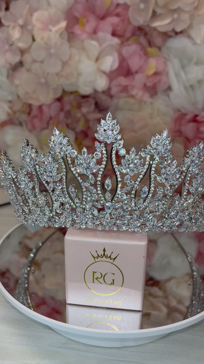 Silver Quinceañera Crown with Sparkling Jewels