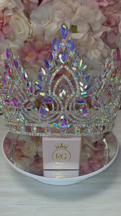 Tall Iridescent Quinceañera Crown