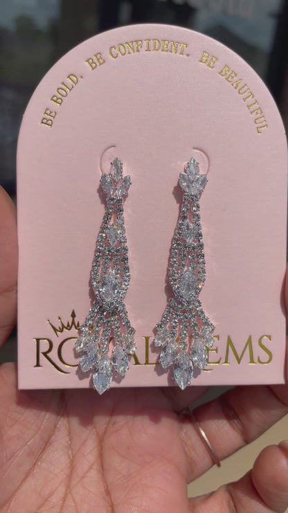 Long Silver Dangle Earrings