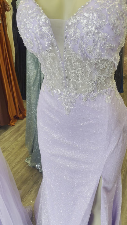 Amelia Sequin Lilac Glitter Dress