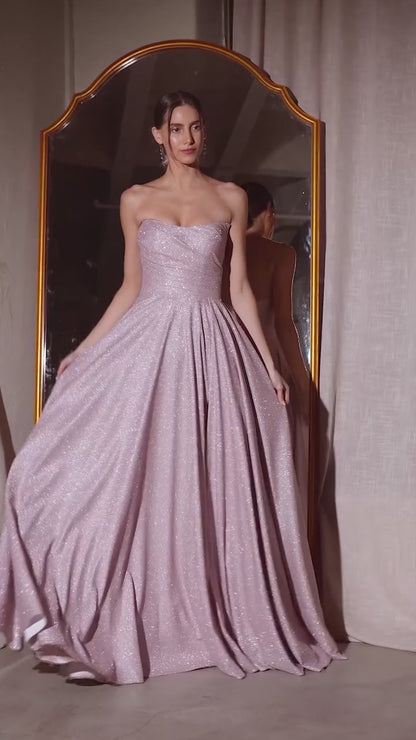 The Alana A-Line Shimmering Gown