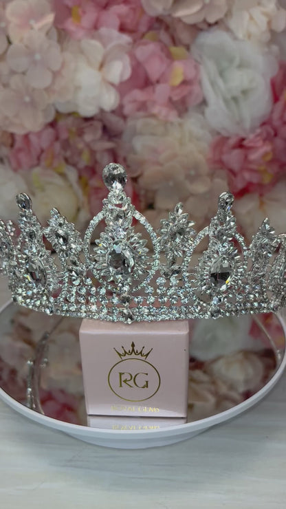 Silver Quince Crown with Crystal Jewels