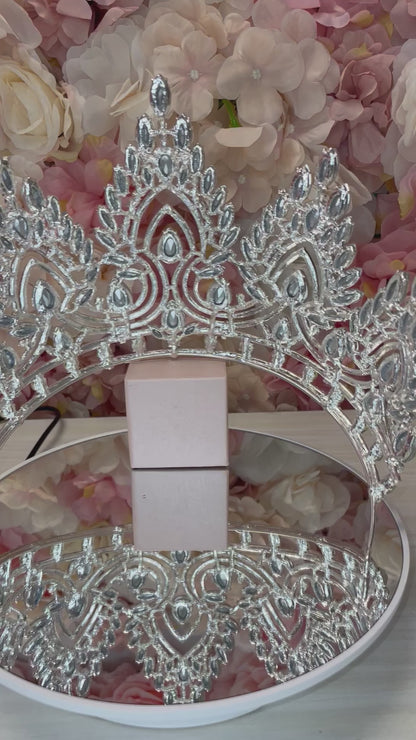 Tall Iridescent Quinceañera Crown