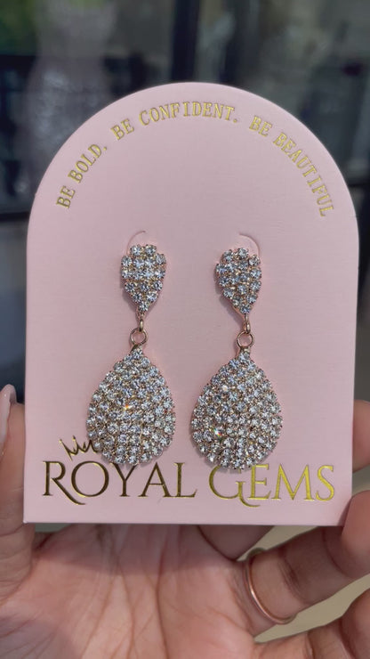 Gold Tear Drop Earrings Fashion Jewelry