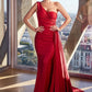 The Paula Stretch One Shoulder Satin Gown