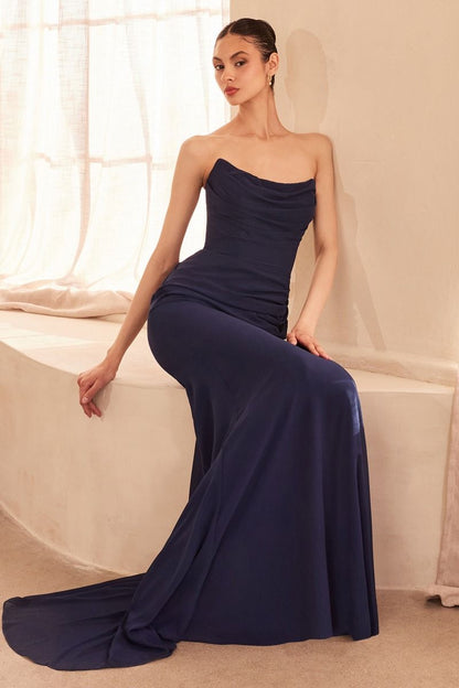 The Isabella Strapless Chiffon Dress