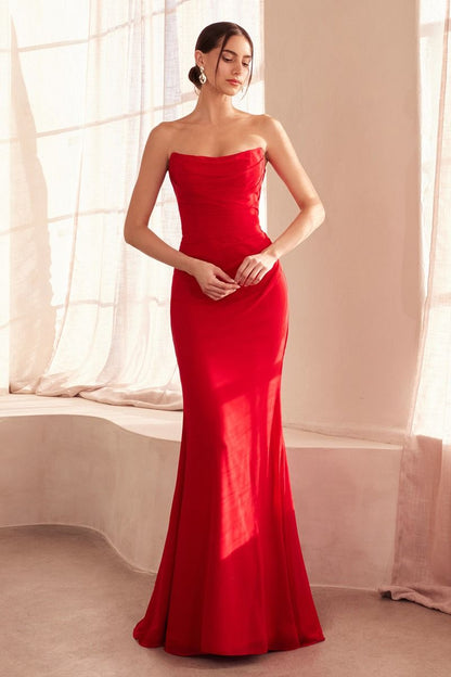 The Isabella Strapless Chiffon Dress
