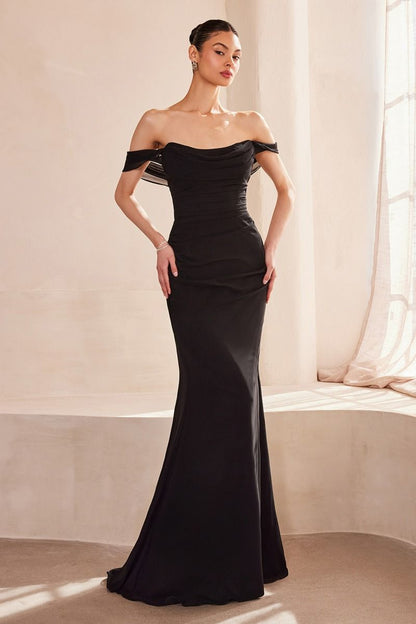 The Sandy Chiffon Fitted Gown
