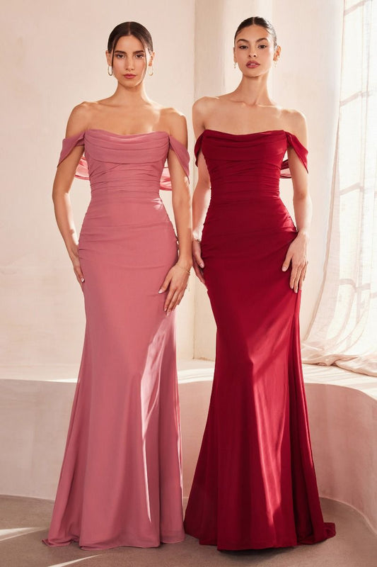 The Sandy Chiffon Fitted Gown