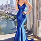 The Rosario Glitter Stretch Satin Mermaid Gown