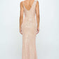 Roxanne  Sparkling Sequin Evening Gown: Champagne