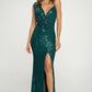 Roxanne  Sparkling Sequin Evening Gown: Champagne
