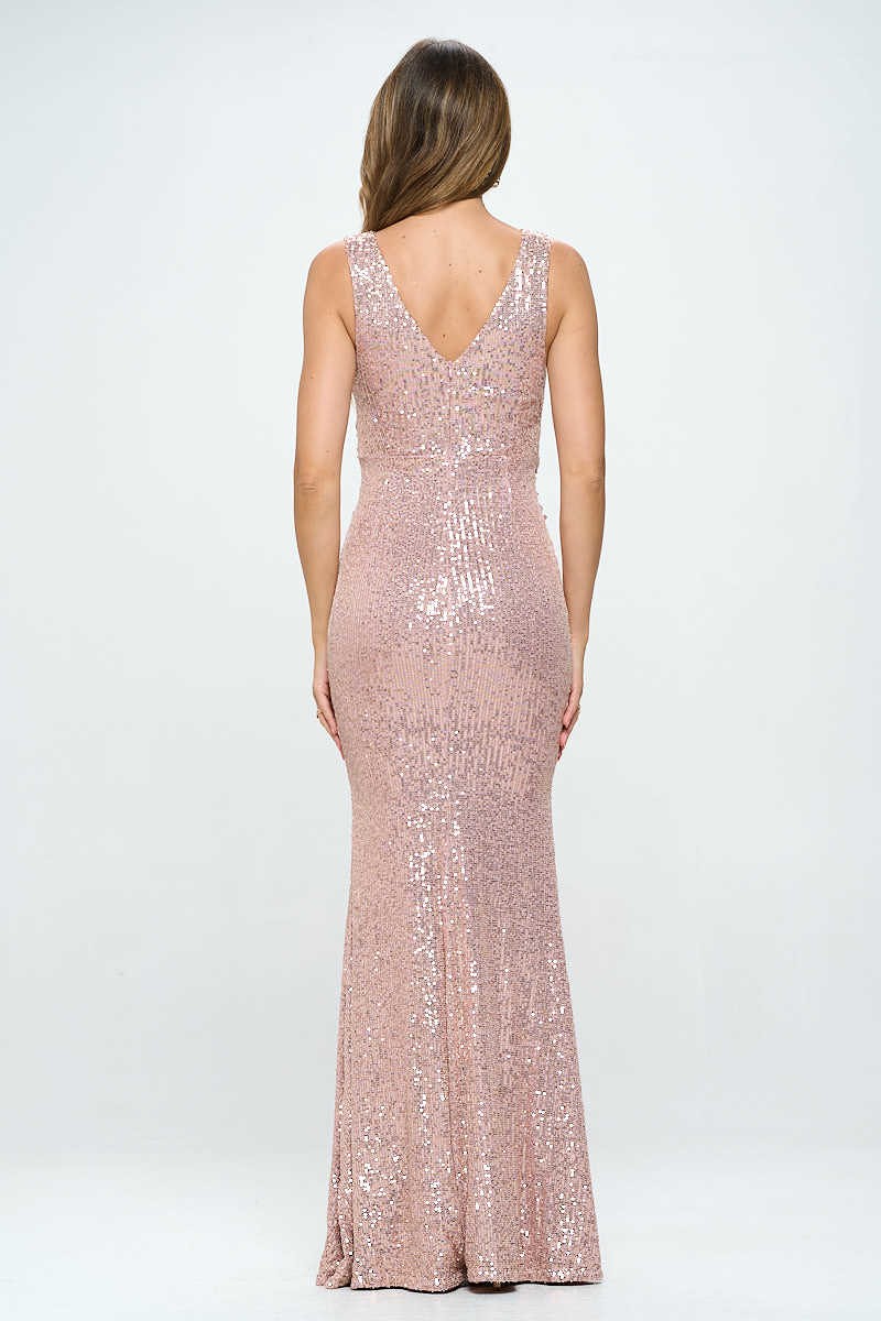 pink gown, sequin gown, formal dress
