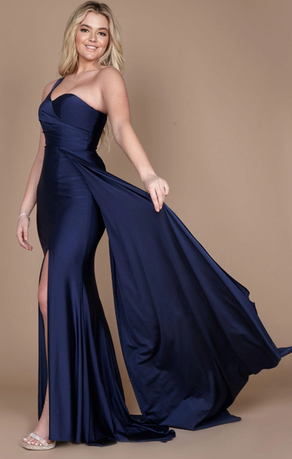 One Shoulder Long Evening Gown