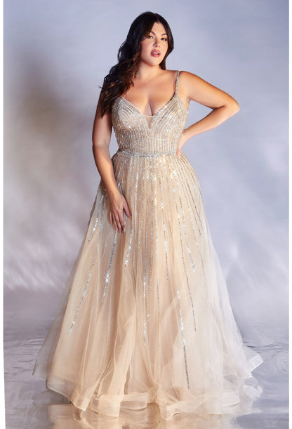 A-line Embellished Tulle Gown