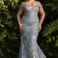 Off the Shoulder Sequin Mermaid Gown