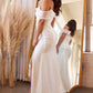 Off the Shoulder Ruffle Sequin Wedding Gown